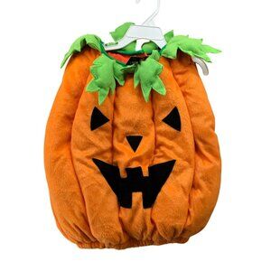 NWT Authentic Kids 2T Pumpkin Costume Plush Fleece Jack-o-Lantern Orange